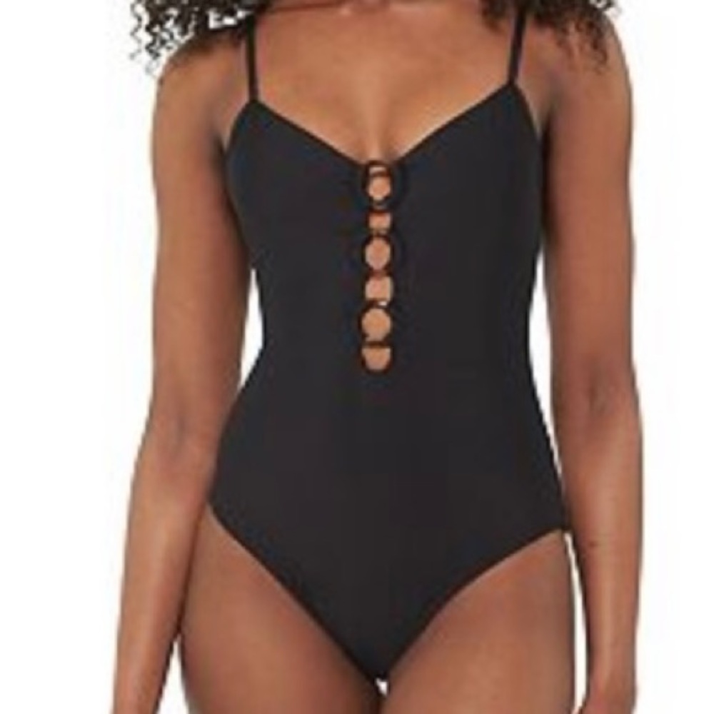 Plunge Peek-a-Boo Neckline Swimsuit